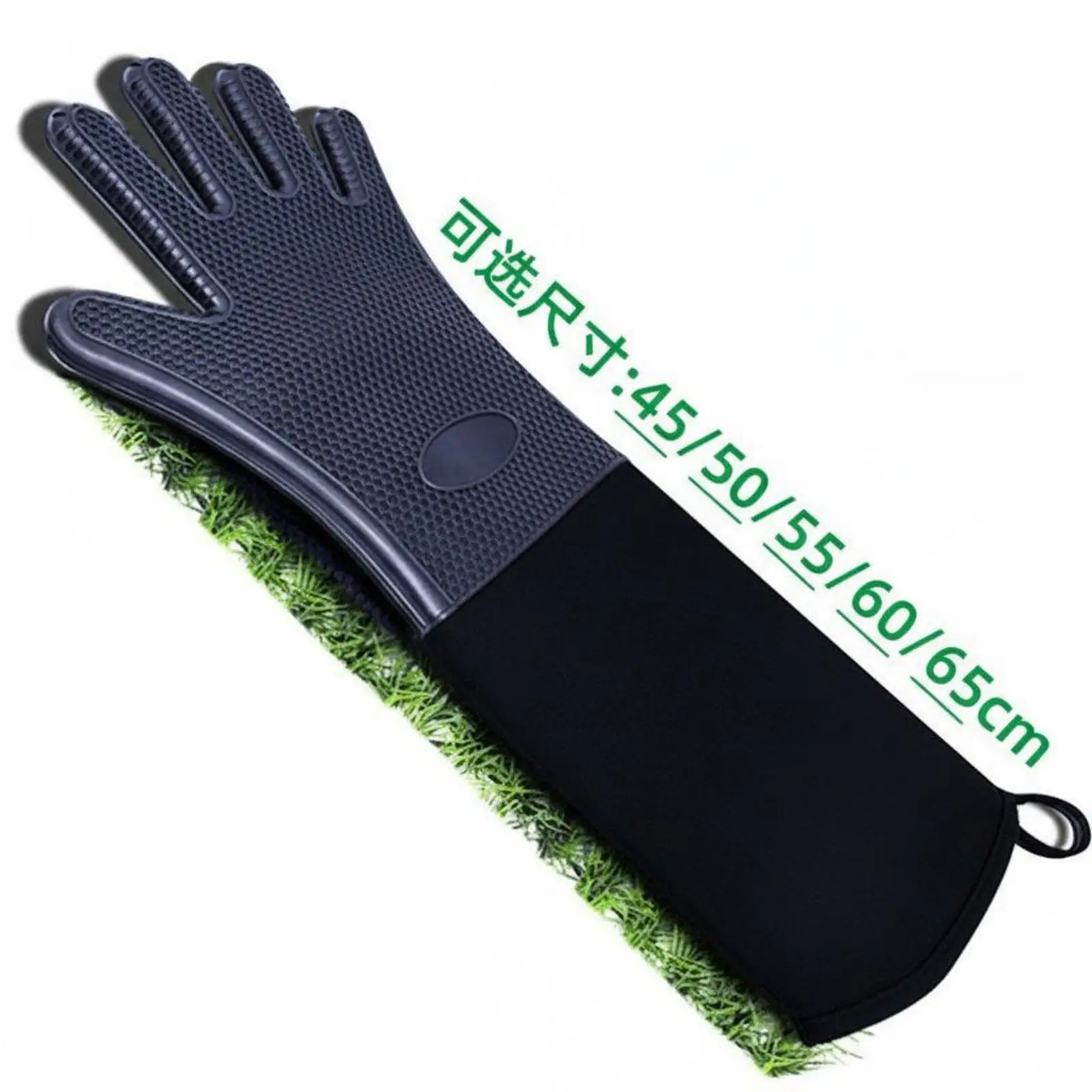 Non Slip Oven Mitt Glove Honeycomb Texture Silicone Heat Protection Kitchen Glove for Barbecue and Baking