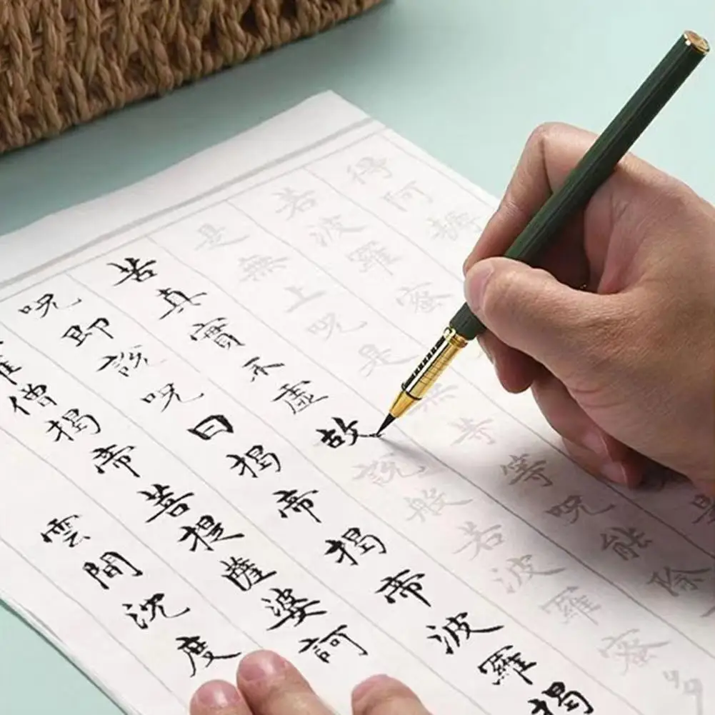 13.5cm Portable Fountain Pen Waterproof Fade-Resistant Permanent Ink Writing Pen Reusable Refillable Permanent Ink Pen Office