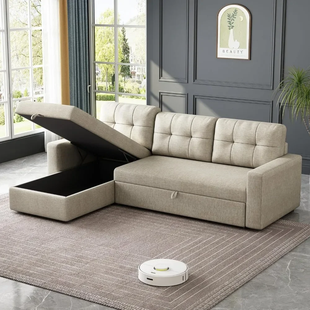 Living Room Sofas Living Room Convertible Sofa Bed With 3 Cushions and Breathable Fabric for Apartments Offices Furniture Home