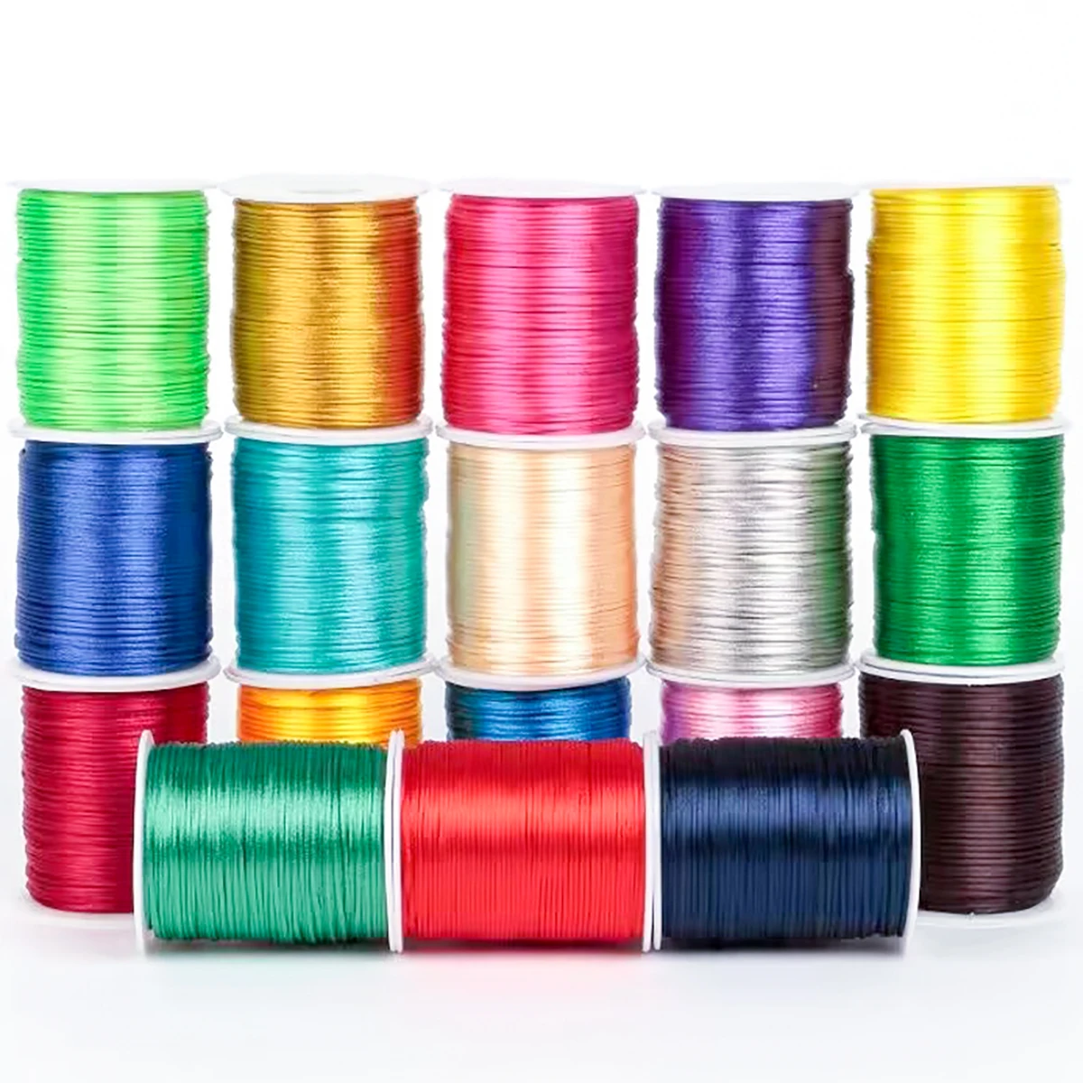 10M-100M/lot 2.5mm Colorful Nylon Black Rattail Satin Chinese Knotting Silk Macrame Cord Beading Braided Shamballa String Thread