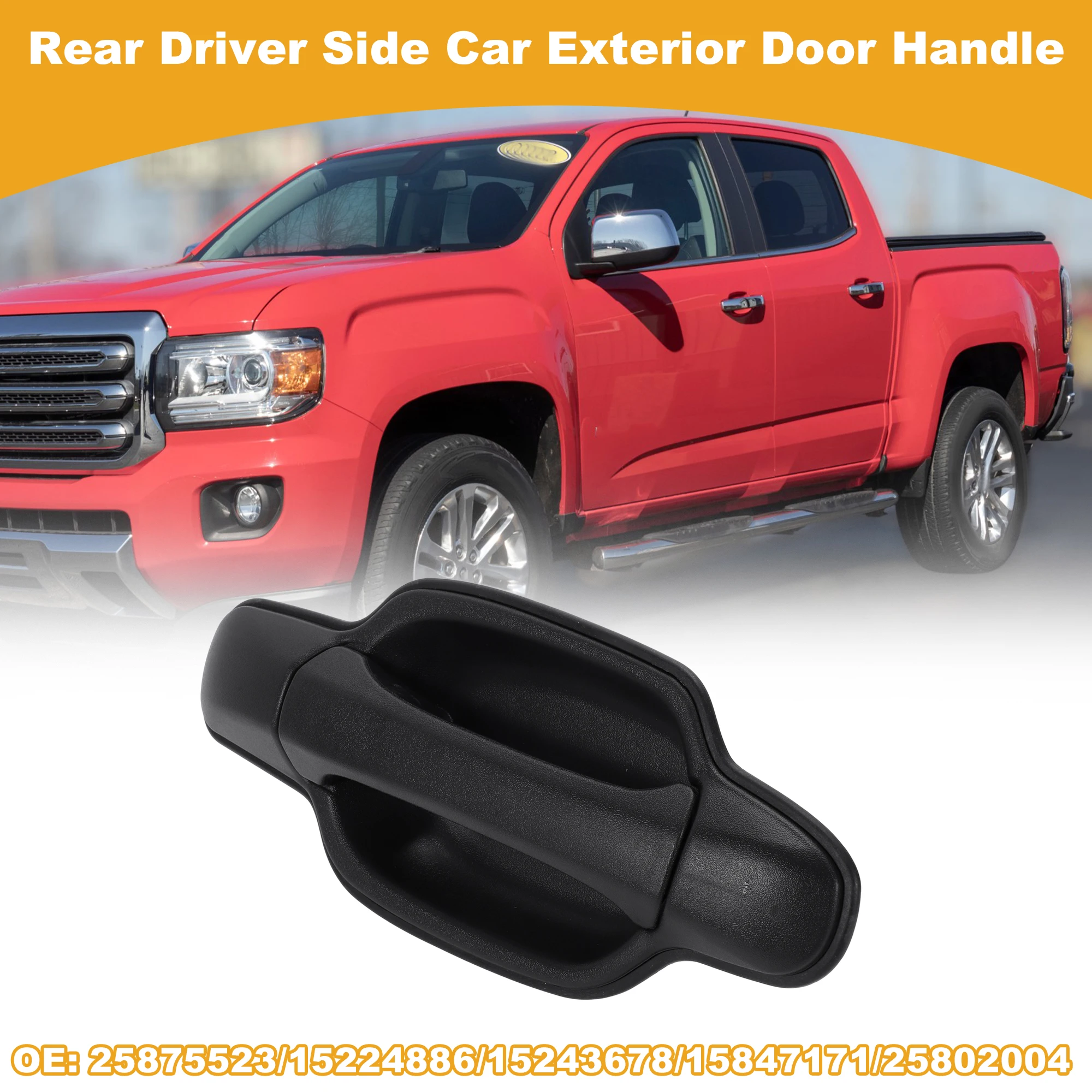 

UXCELL Rear Driver Side Car Exterior Door Handle No.25875523 for GMC Canyon Black