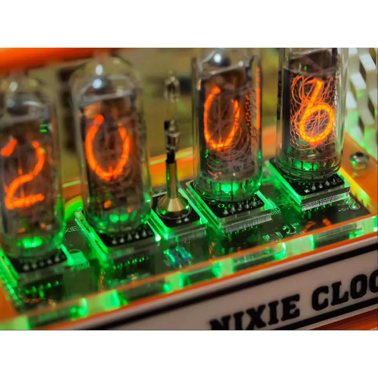 4-Bit in14 Glüh röhre Retro-Uhr modul Nixie-Uhr Audio-Zubehör mit Hintergrund beleuchtung Uhr Acryl platte