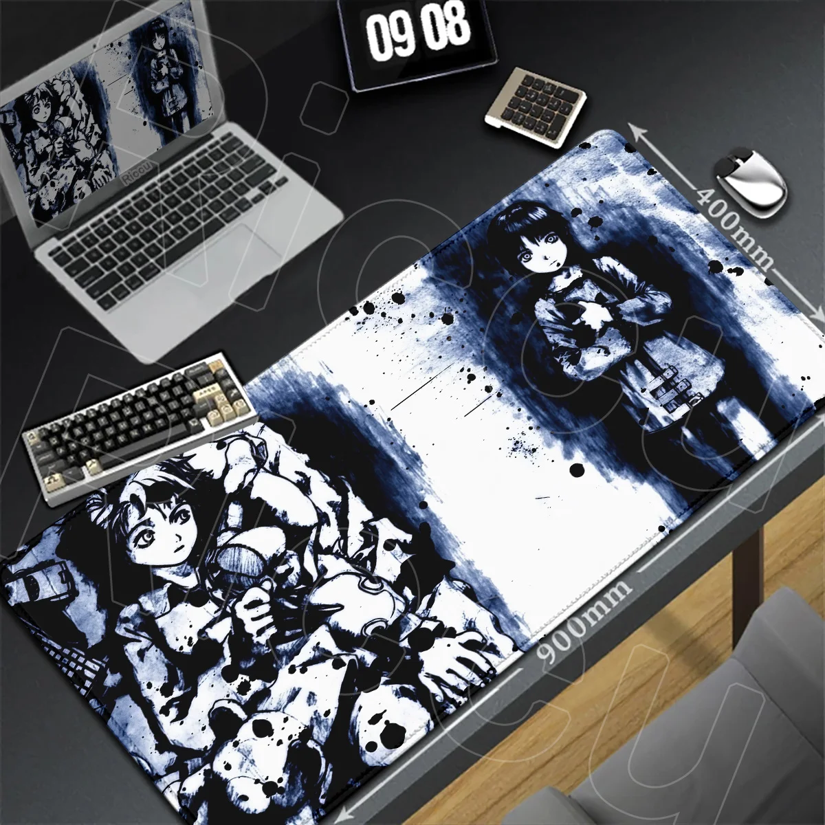 Game Keyboard Decoration Carpet S-Serial Experiments L-Lain Iwakura Lain Mauspad Anti-slip Rubber Base Student Writing Mouse Pad