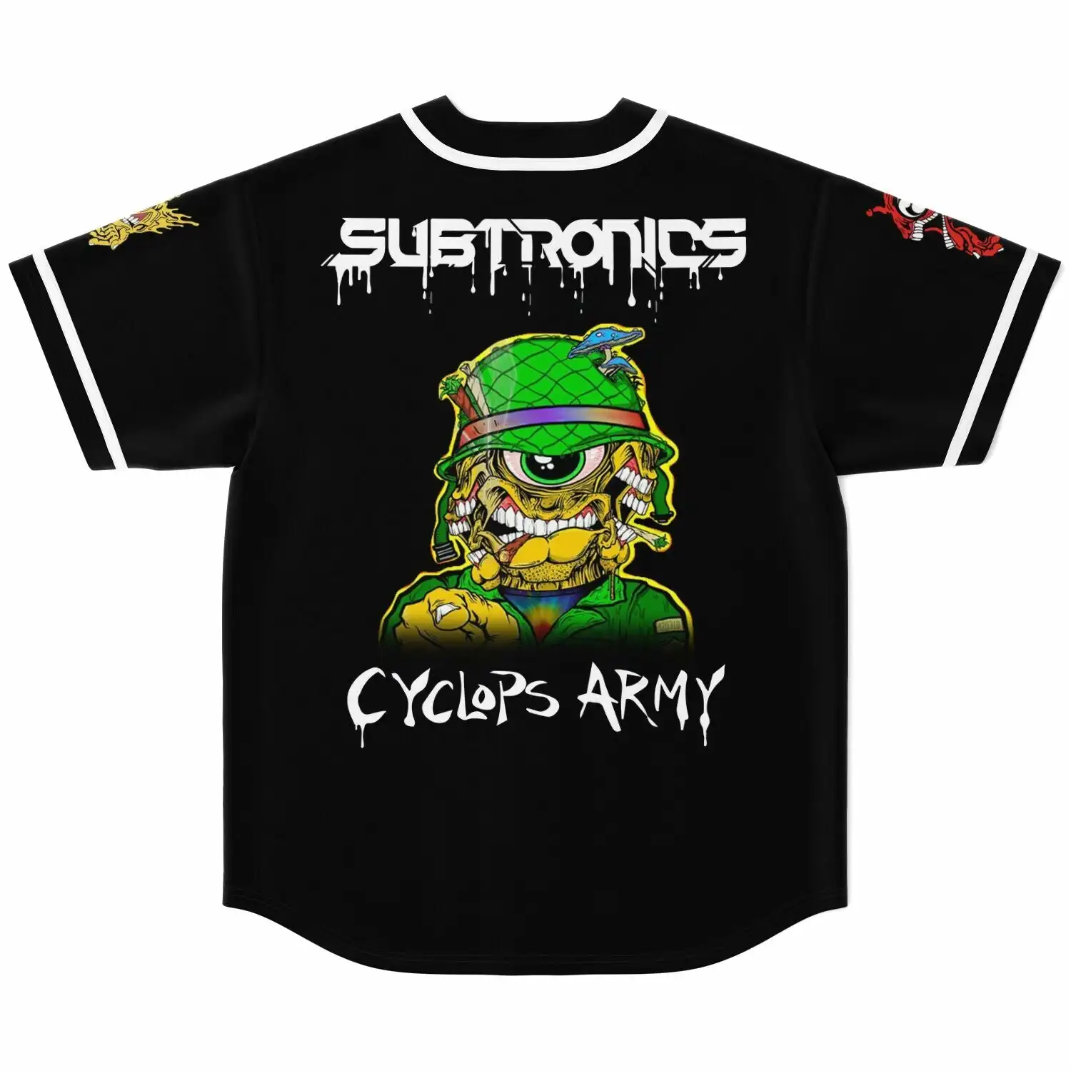 Subtronics C YCLOPS ARMY Baseball Jersey Harajuku Thin button Baseball Uniform Baseball Jersey Fro EDM