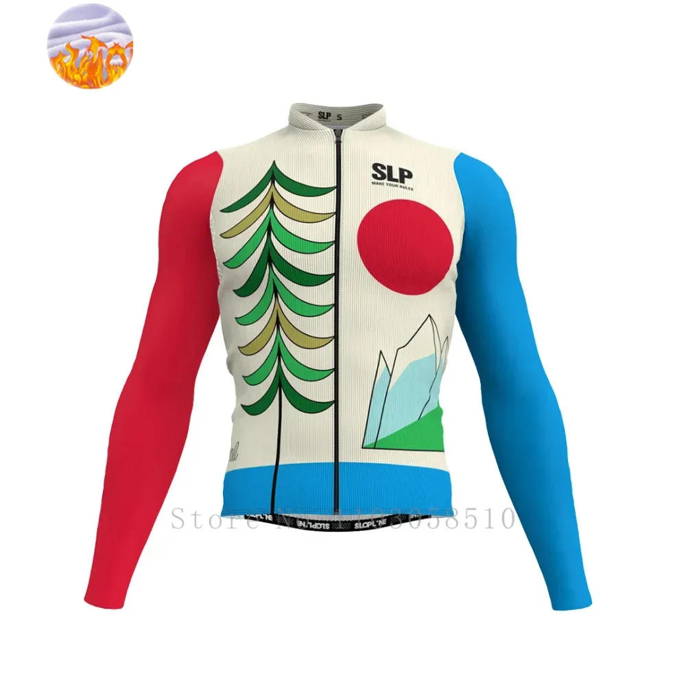 

SLP Long Sleeves Cycling Jerseys Men's Winter Thermal Fleece Bicycle Cycling Clothing Warm Mountain Bike 10-20° Cycling Jackets