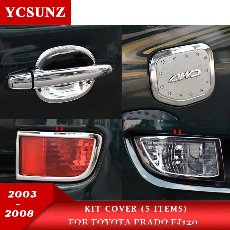 

Chrome Kit Cover Door Handle cover For Toyota Prado Land Cruiser Prado fj120 2003 2004 2005 2006 2007 2008 Ycsunz