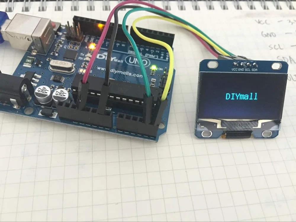 1.3" Blue I2C OLED 128x64 SH1106 Display Module for Arduino/51/MSP430/STM32, 3.3V-5V with Mounting Holes & Wide Temp (-40℃~85℃)