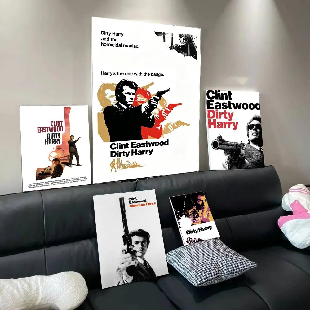 Movie D-Dirty Harry Poster Modern  Wall Art Aesthetic Minimalist Bedroom Decor Cafe Home Gift