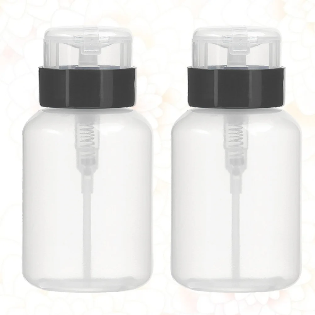 2 قطعة مزيل طلاء الأظافر دفع أسفل الرقبة السوداء قابل للقفل مضخة موزع للتغليف الفرعي الحبر السائل تخزين نقل ضخ #5