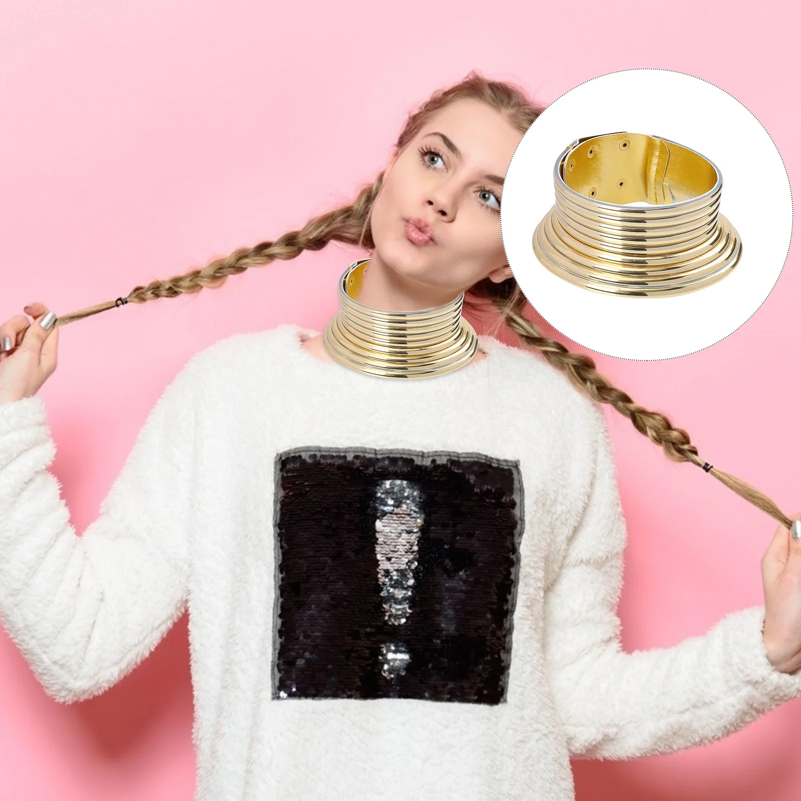 

African Choker Necklace Wide Use for Stage Performance Daily Wear Punk Fashion Gothic Collar Jewelry Accessory