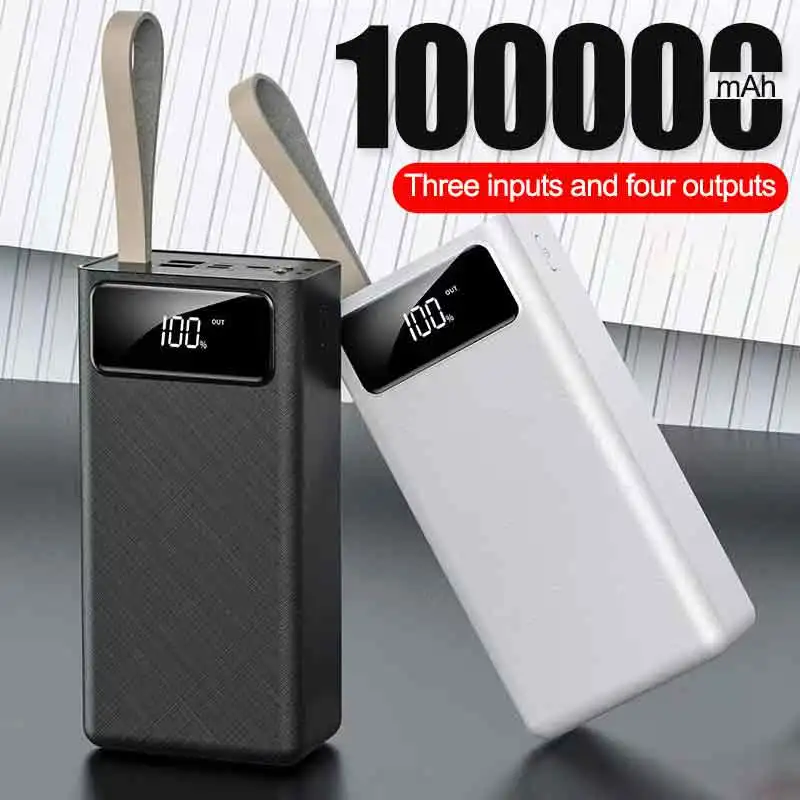 

Power Bank 100000mAh Portable Charging Poverbank PowerBank External Battery Charger Powerbank 80000 MAh For Xiaomi iPhone
