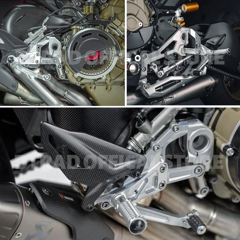 New DTRAD CNC Rear Sets Kit Streetfighter V4 V4S 2020-2024 Left& Right Foot Rests Shift Pedal Heel Guard Motorcycle