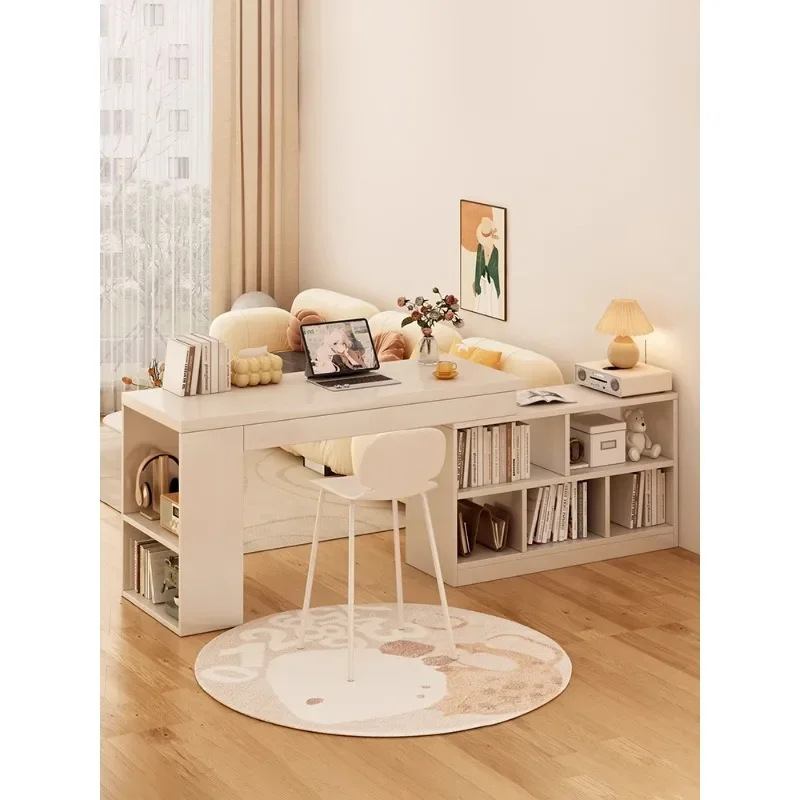 Retractable table against the wall, living room partition, bar counter, long narrow table with storage compartment, computer