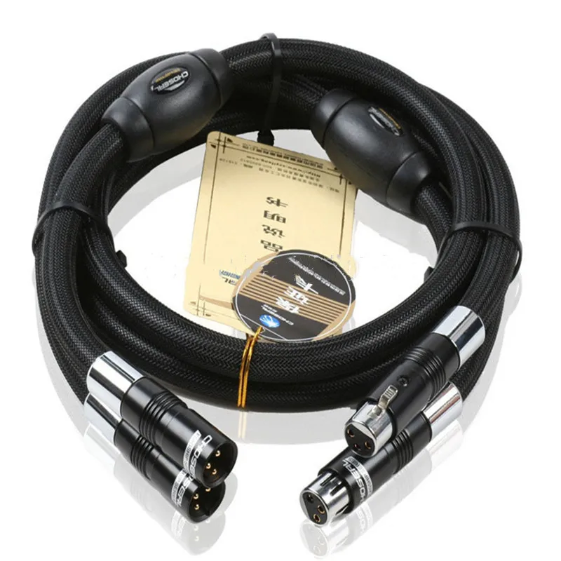 QYU-01 HiFi Hi-end Choseal BB-5605 Calidad superior 6N OCC Audiophile 24K Cable XLR macho y hembra chapado en oro 1m (par) con