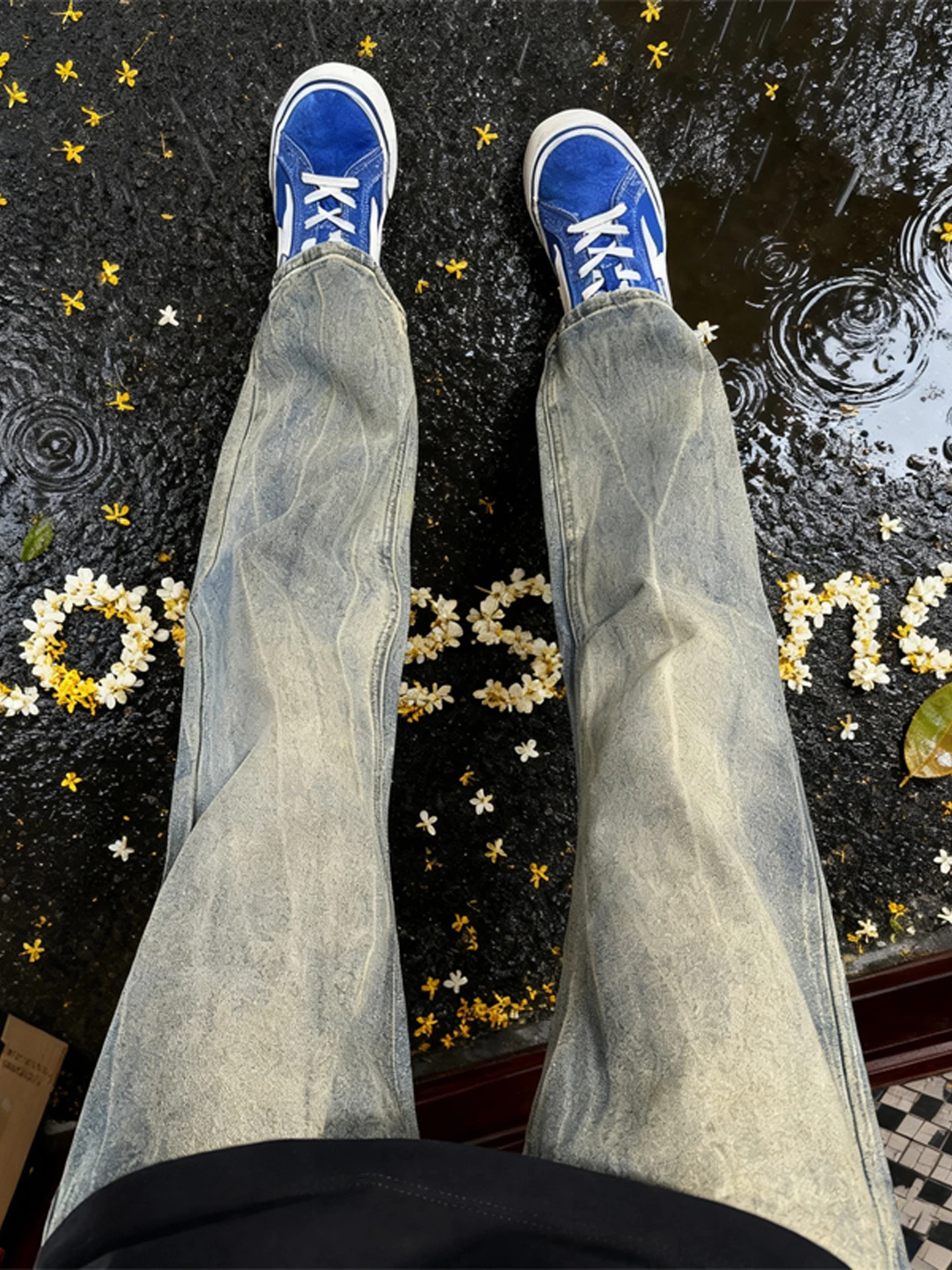 

Cleanfit American Straight Leg Jeans Men's Autumn Winter Retro High Street Vibe Slimming Straight Leg Pants Youth Faion