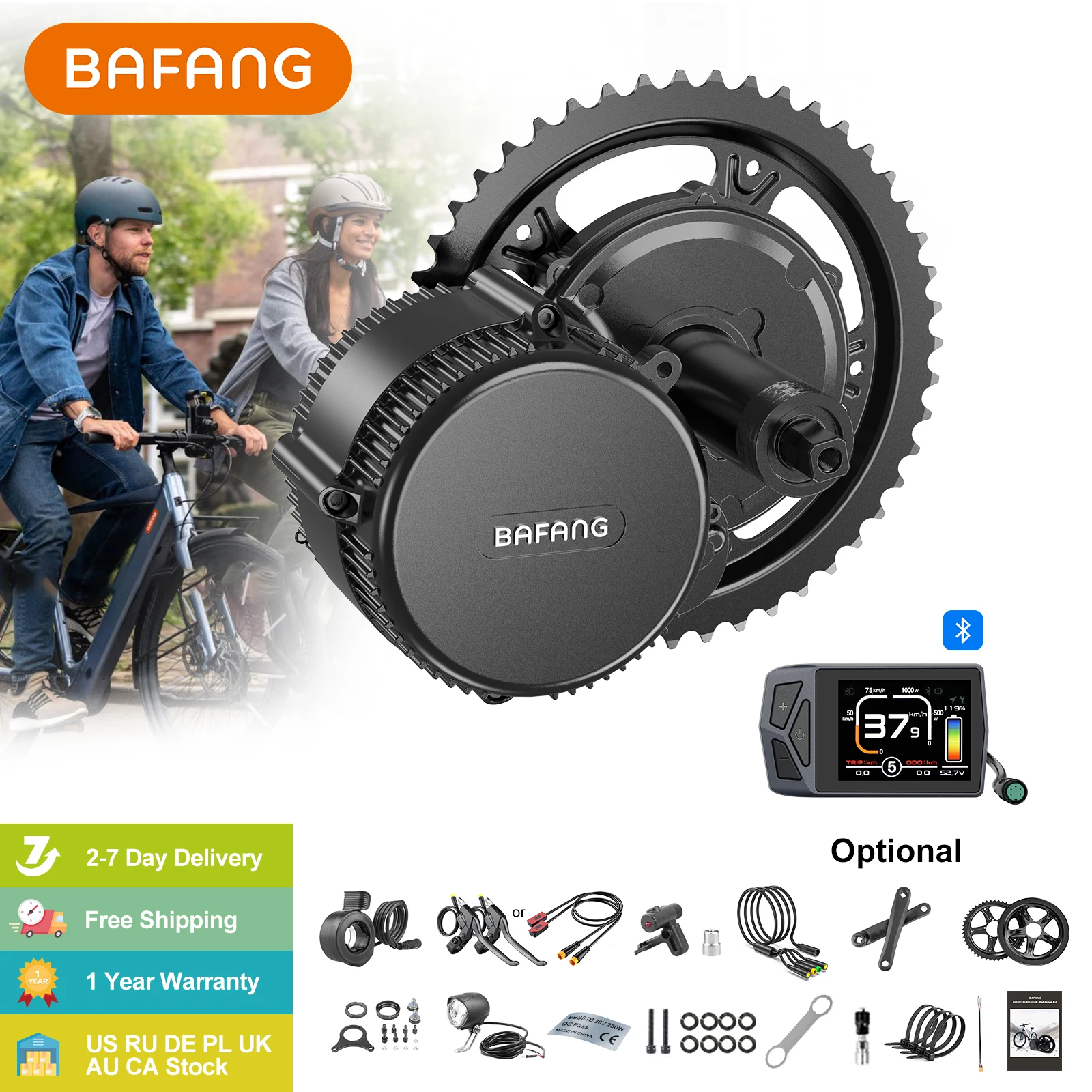 

Bafang 750W 48V Kit Mid Drive Motor BBS02 BBS02B Electric Bicycle eBike Conversion Kit Powerful Central e-Bike Engine 68mm 100mm