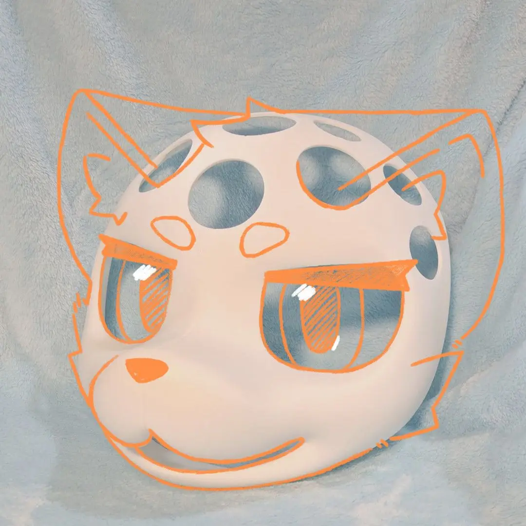 3D Printed Fursuit Head Shell PLA Material Blank Furry Skull Base DIY Beast Mask for Fursuit Maker Cosplay Custom Craft