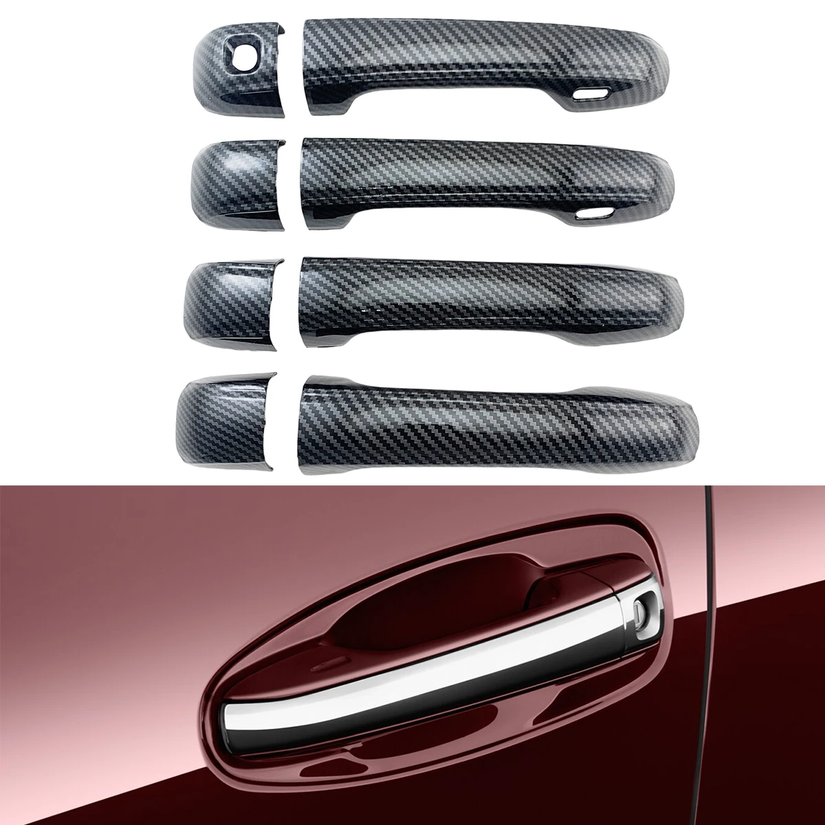 

Gloss Black Carbon Car Accessories Door Handle Covers Trim Paste Style For Lexus Gx400 Gx460 2016 2017 2018 2019 2020 2021 2022