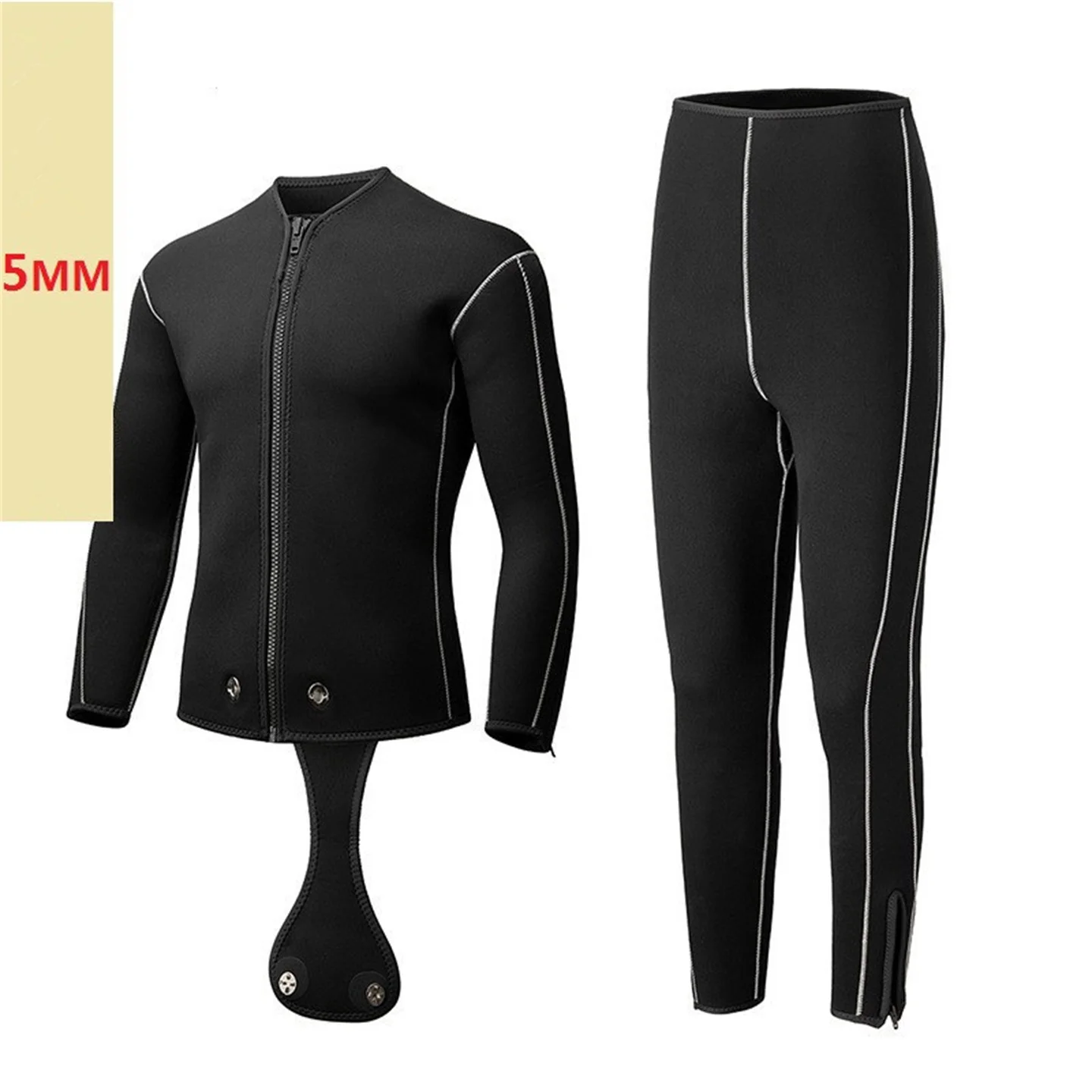 

5MM Neoprene Scuba Spearfishing Wetsuit Men Separate 2-pieces Set Snorkeling Surfing Diving Suit Deepwater Thermal Swimsuit