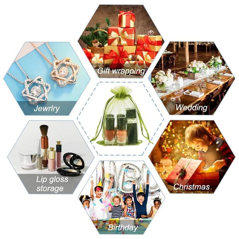 100Pcs Fruit Protection Bags Green Mesh Lid Bag Drawstring Mesh For Fruit Protection Vegetable Garden