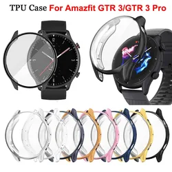 Amazfit GTR 3および3 pro用のソフトtpuケース,シェルバンパー,スクリーンプロテクター