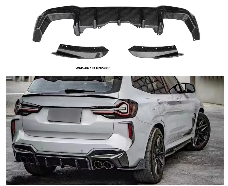 

High Quality for X3M F97 Auto Accessories Carbon Fiber Rear Lip Spoiler Tail Diffuser Front Bumper Screw-On Universal Fitment
