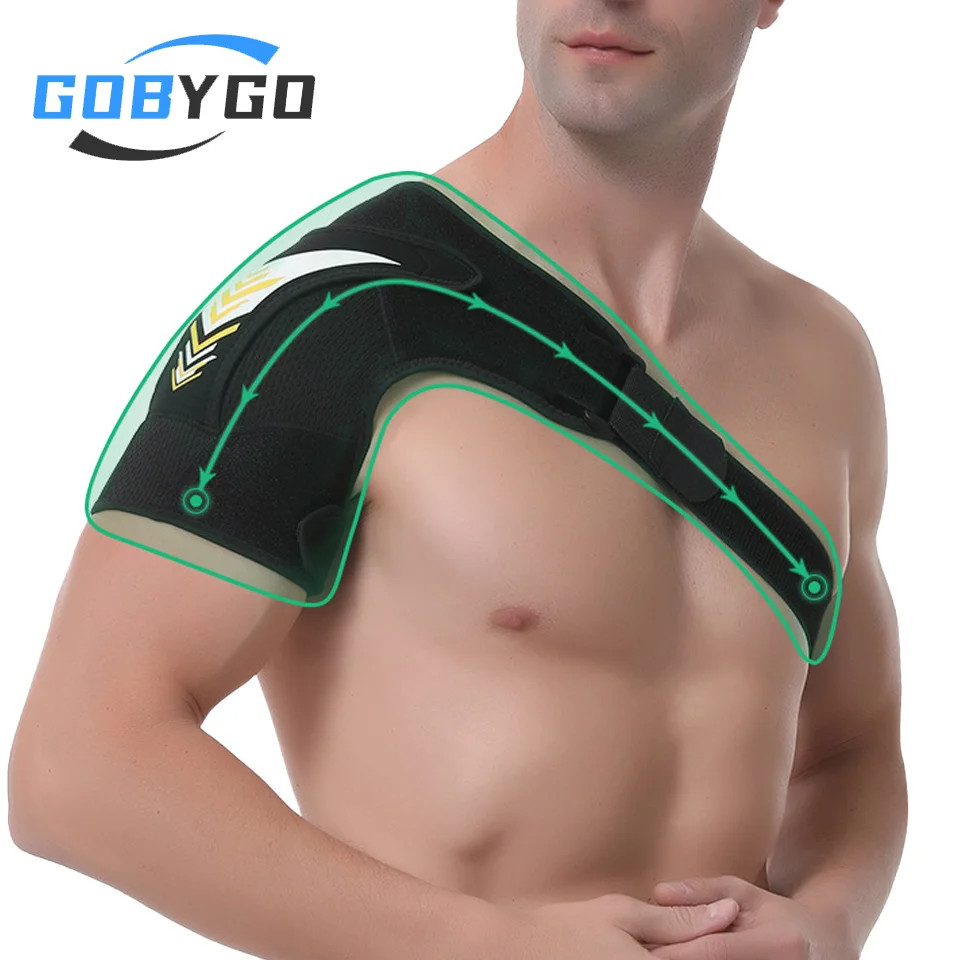 GOBYGO Adjustable Pressure Shoulder Pads Unisex Sport Breathable Shoulder Pad Anti-Slip Weight Lifting Fitness Shoulder Sprain