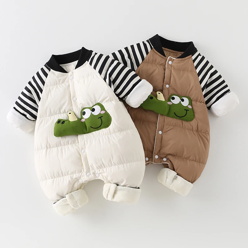 Thiened Winter-Outfit, Babykleidung, 2025, Herbst-Winter, neue Sle-Down-Overall-Kleidung, modischer Outdoor-Anzug für Kinder