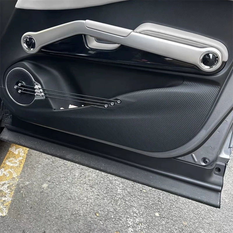 Car Door Anti Kick Pad Carbon Fiber Leather Texture Anti Dirt Protective Sticker Accessory For BYD Atto 3 EV Yuan Plus 2022-2026