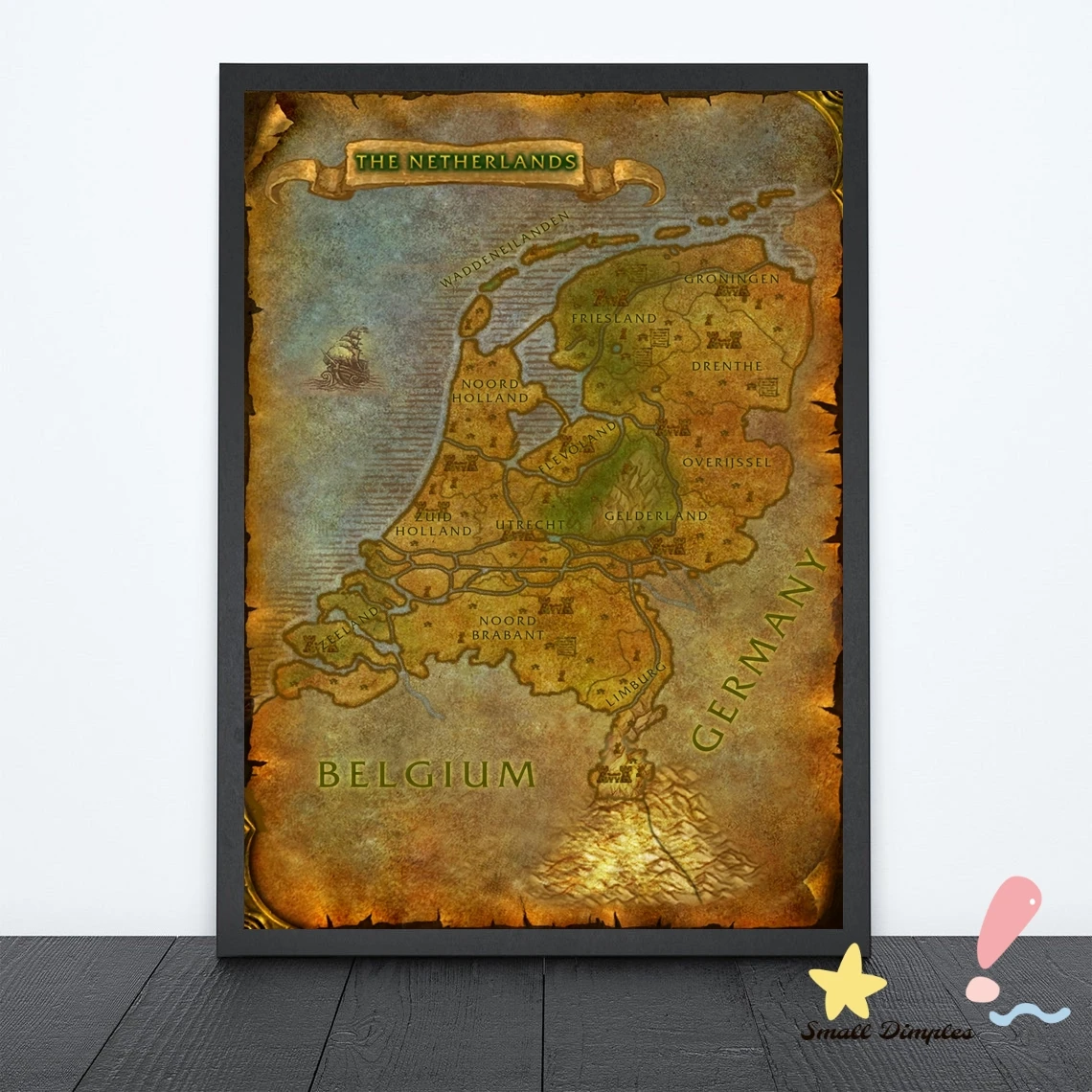 Map Of New Winston - World Of Warcraft Style Map Game Poster Canvas Art Print Home Decoration Wall Painting ( No Frame )