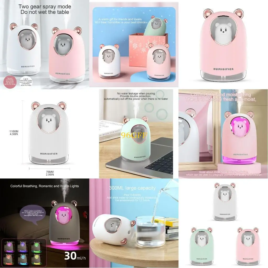

96GF Портативный прохладный туман Увлажнитель Мини USB -воздушный увлажнитель для дома автомобильного туристического офиса с мл)