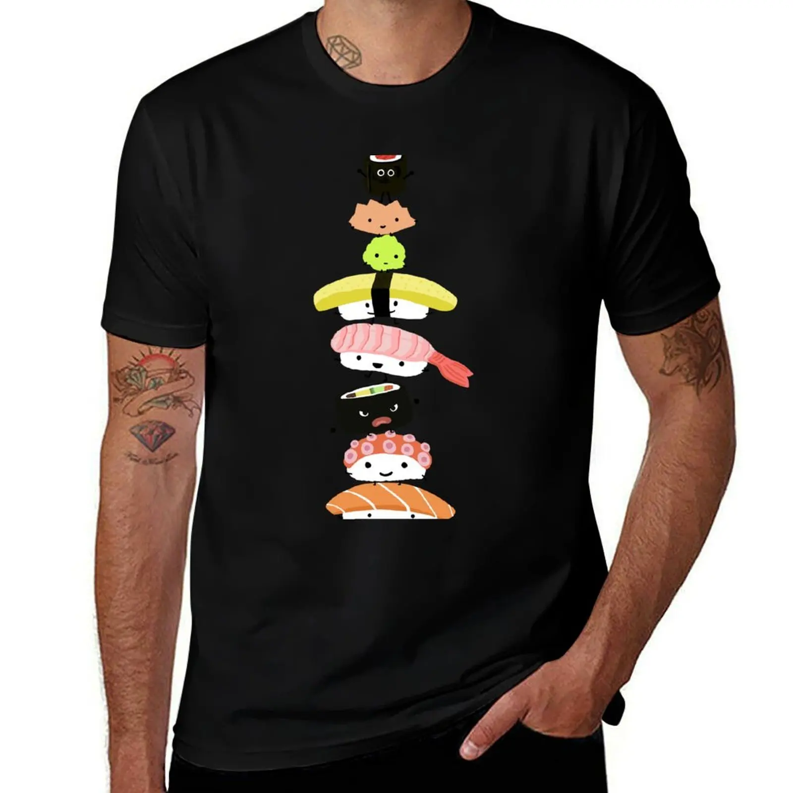 Sushi Stack T-Shirt Retro Graphic Print T-Shirt