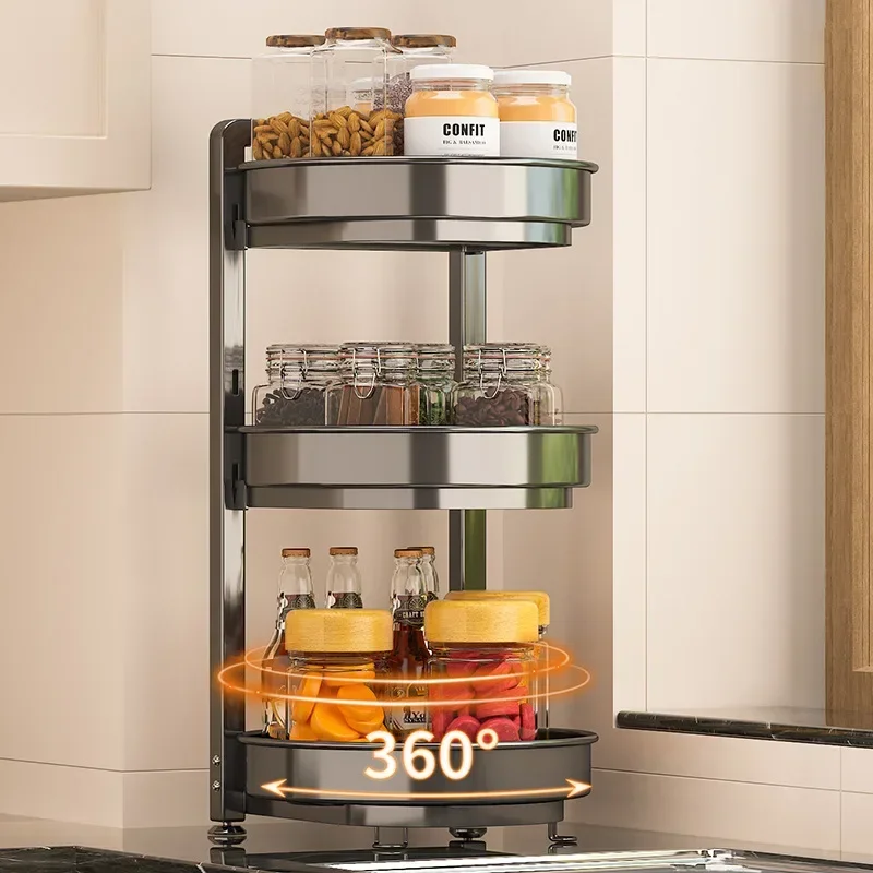Factory Minimalist Rotating Seasoning Rack, Seasoning Rack, Countertop Storage Rack