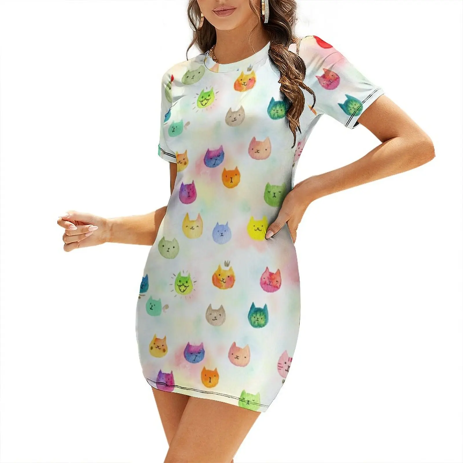 

Cat confetti Short-Sleeved Dress prom dress 2025 clothes for woman wedding dresses for parties birthday dresses for women Dress