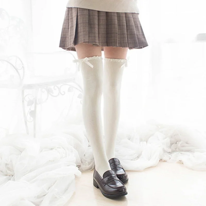 Anime Cosplay Kostüm Lolita Maid Girls Spitze Oberschenkel hohe Socken über Knie Bein wärmer Leggings sexy Baumwolle Strumpf Accessoires