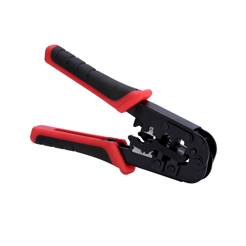 أداة تجعيد قطع كابل الشبكة لموصلات RJ45 RJ12 RJ11 8P/6P/4P مادة الفم الأحمر والأسود #4