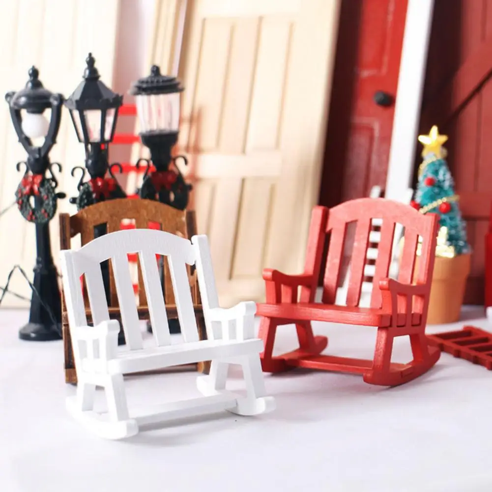 1/12 Mini Rocking Chair Ratio Dollhouse Swing Rocking Chair Mini house Swing Chair Simulation Mini Rocking Chairs Model Decor