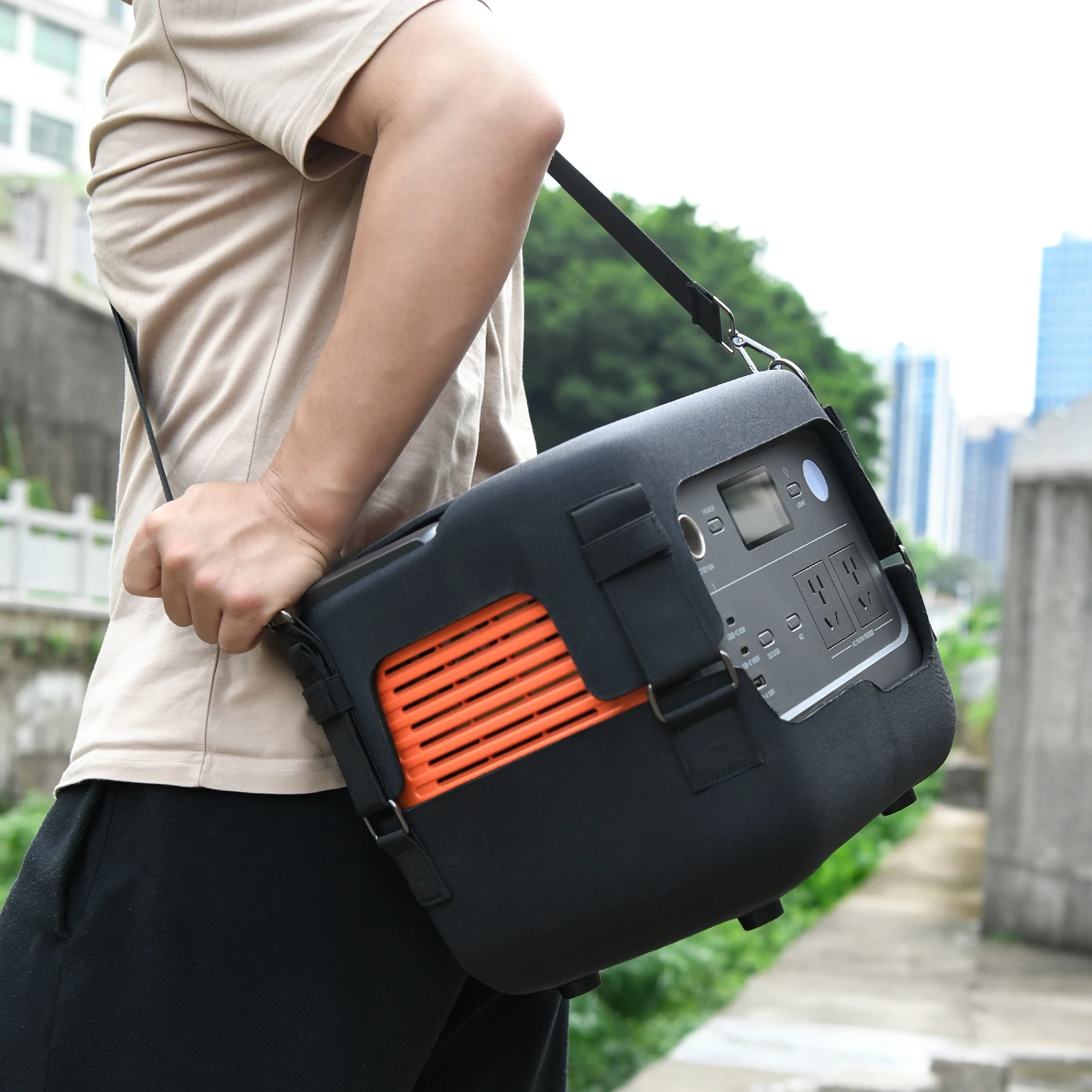 حقيبة حمل لـ Jackery Explorer 1000 v2 EVA حافظة واقية مقاومة للماء حقيبة تخزين للسفر مع ملحقات حزام الكتف