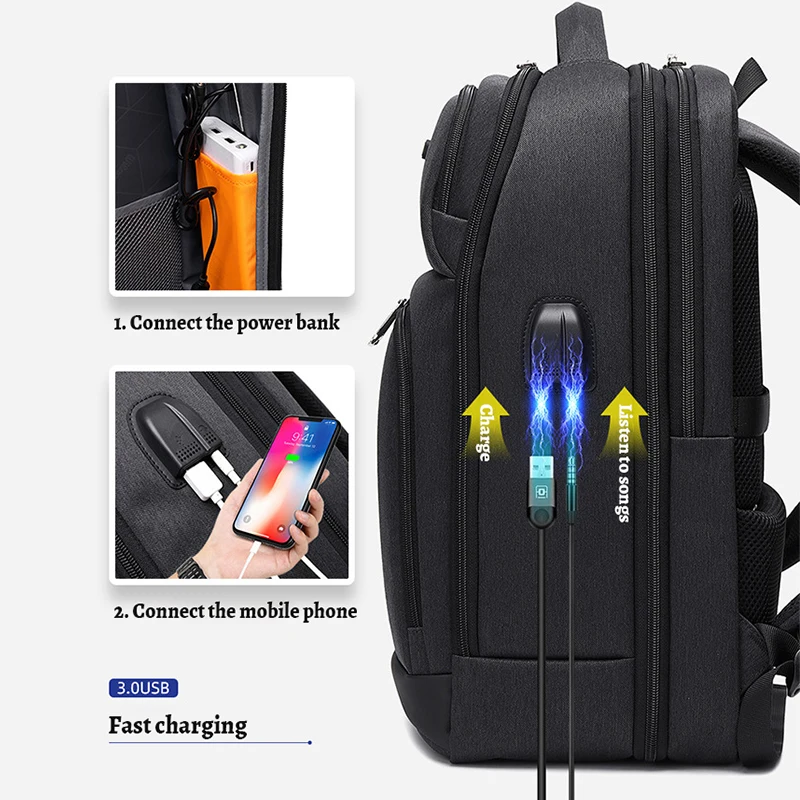 Backpacks For Men High-quality Backpack 15.6\'\'Large Capacity Laptop Backpack USB port Rucksack Business Bag  Travel Backpack