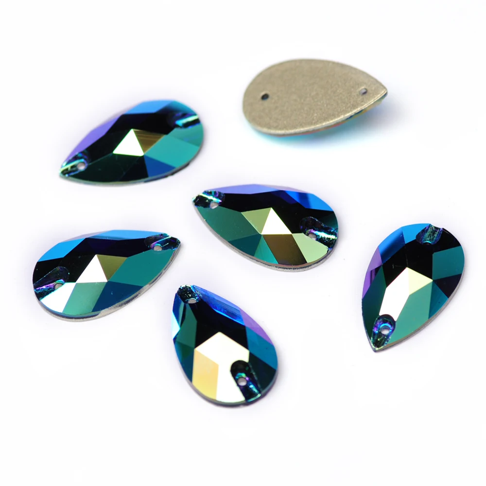 PUBRILEX Großhandel Bunte AB-Strasssteine zum Aufnähen, Glas-Flachsteine zum Nähen für Kleidung, Taschen und Accessoires – Detail 16