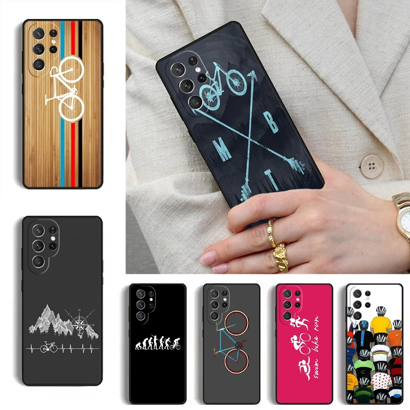 Sport Bike Cycling art Silicone Soft Phone Case for Samsung Galaxy S26 S25 Ultra S24 S23 S22 S21 Plus Note 10 Bumper Cover