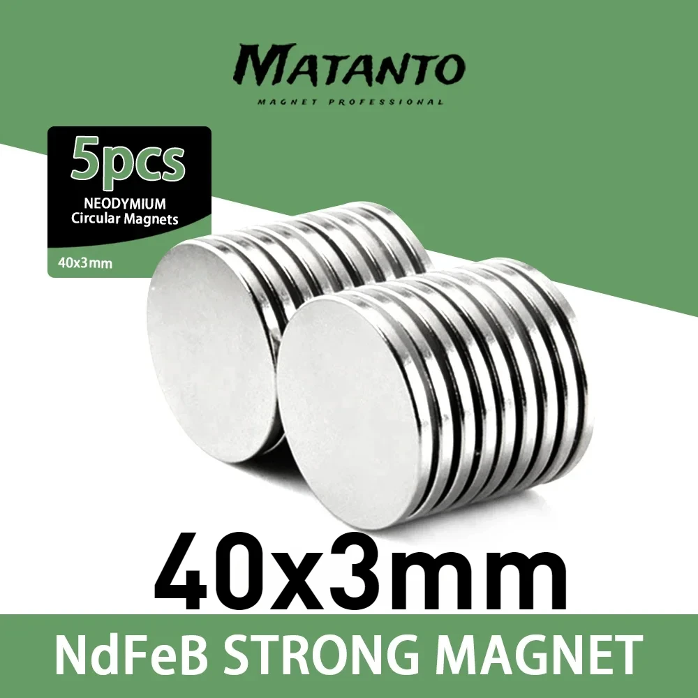 1/2/5/10Pcs Circular Strong Permanent Magnet 40x3mm N35 Long Disc Rare Earth Magnetic Round Neodymium Powerful Magnet مغناطيس