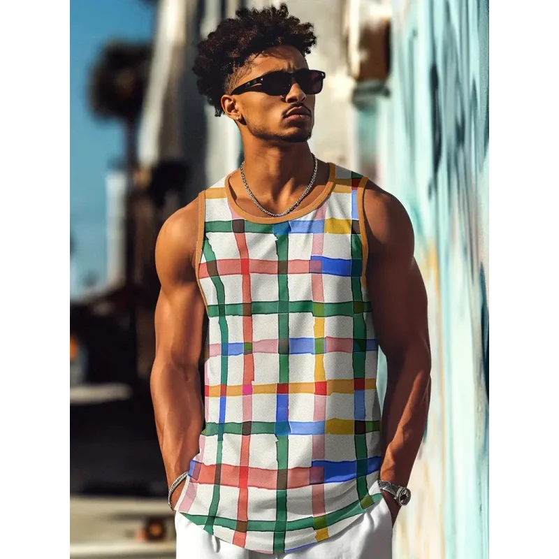 3D Print Tank Tops for Men Summer Casual Streetwear