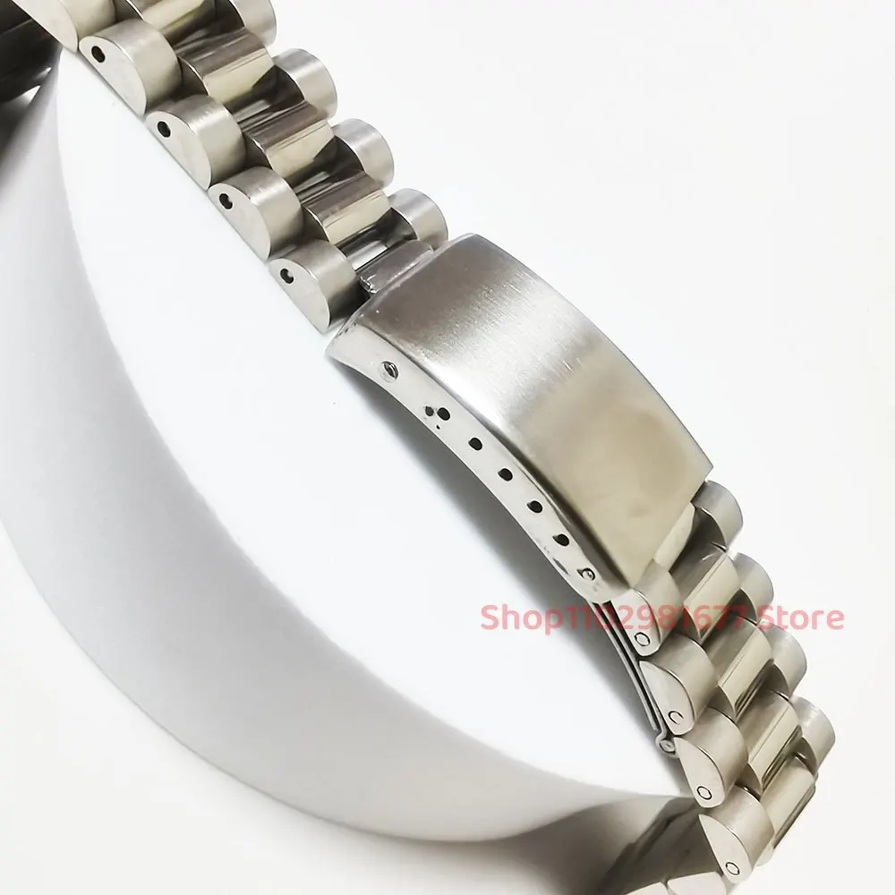 18mm 20mm Stianless Steel Vintage President Curved End Watch Strap Bracelet Fit for RLX SKX 5 Watch