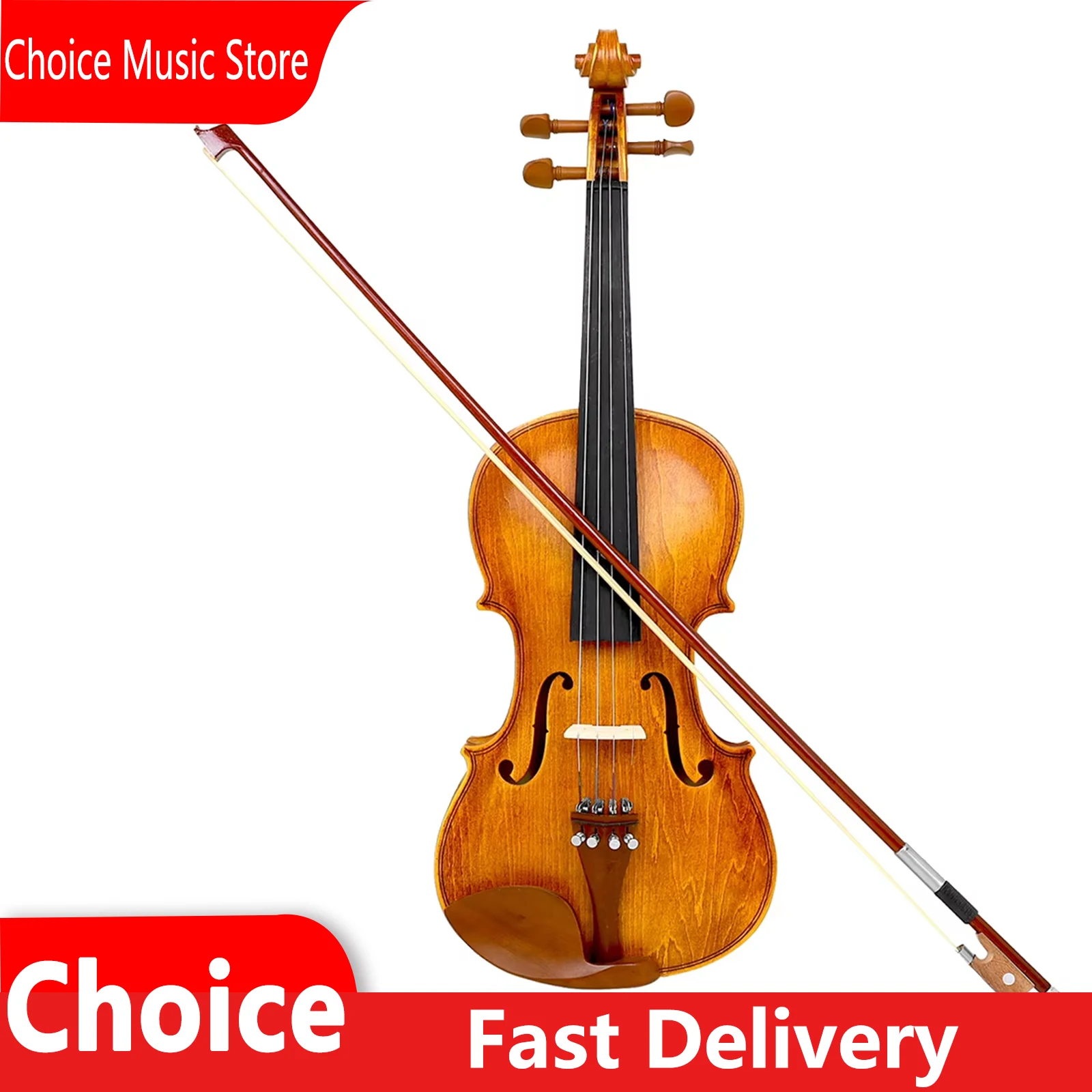 

Violin Basswood Polished Plywood Jujube Wood Parts Hand Carved Violin Suitable For Perform With Accessory Violin Instrument
