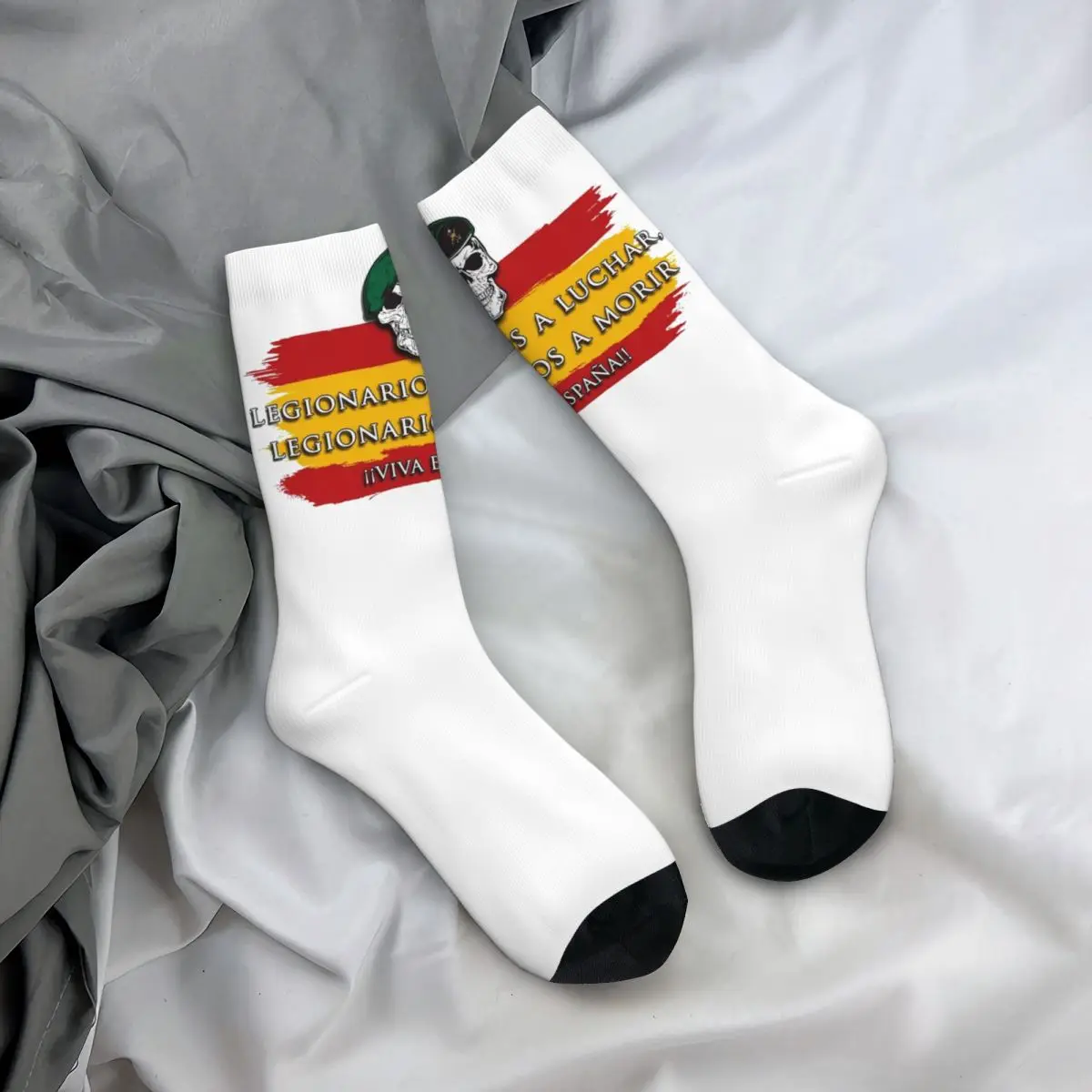 Autumn Winter Retro Unisex Spanish Legion Socks Sweat Absorbing Crew Socks