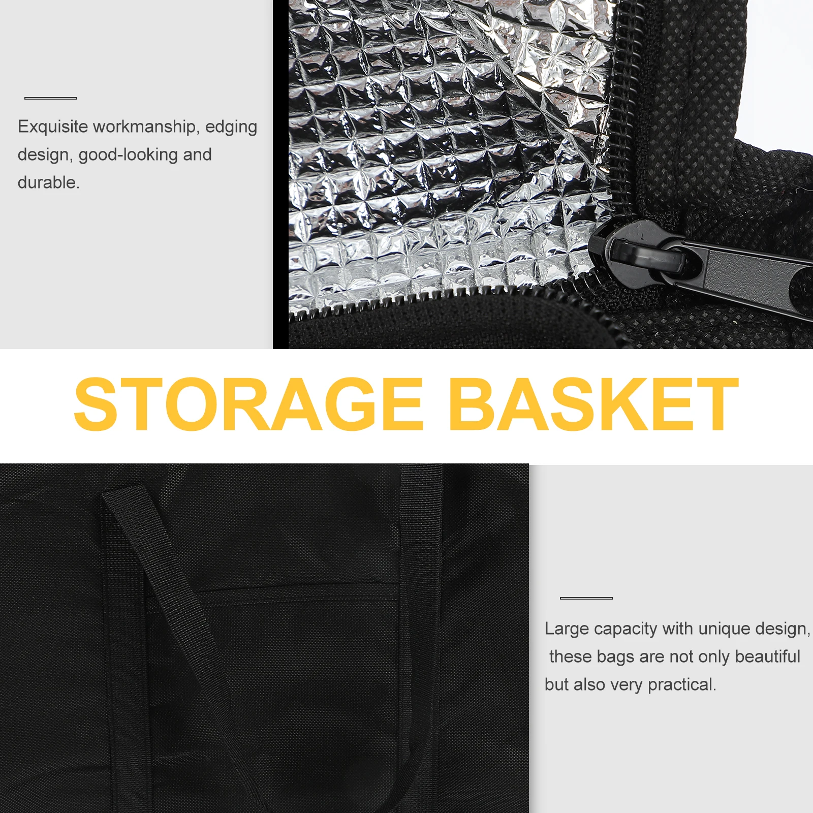 

1 pc Foldable Shopping Bag Storage Pouch Portable Folding Bag For Camping Travel Insulation Durable Non-Woven Fabric Large