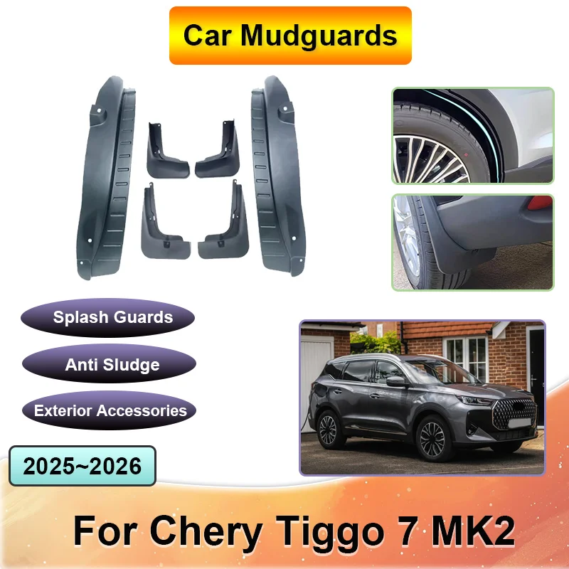 Nakładki błotników do Chery Tiggo 7 MK2 Akcesoria Ebro S700 2025 2026 Przednie Tylne Osłony Przeciwbłotne Antyplamowe Chlapacze Akcesoria Zewnętrzne