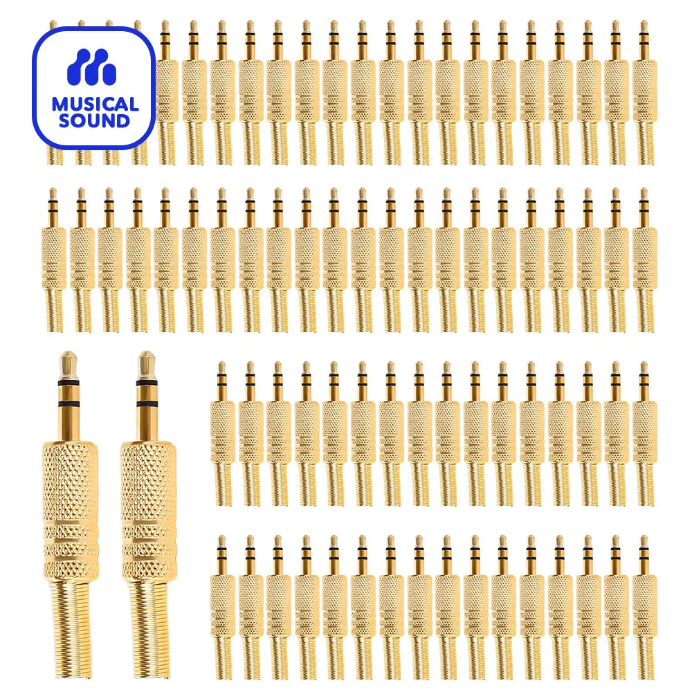 2/12/24/50Pcs 3.5mm Stereo Headphone Audio Jack TRS 3 Pole Male Plug Solder Connector 3.5 mm/(1/8\