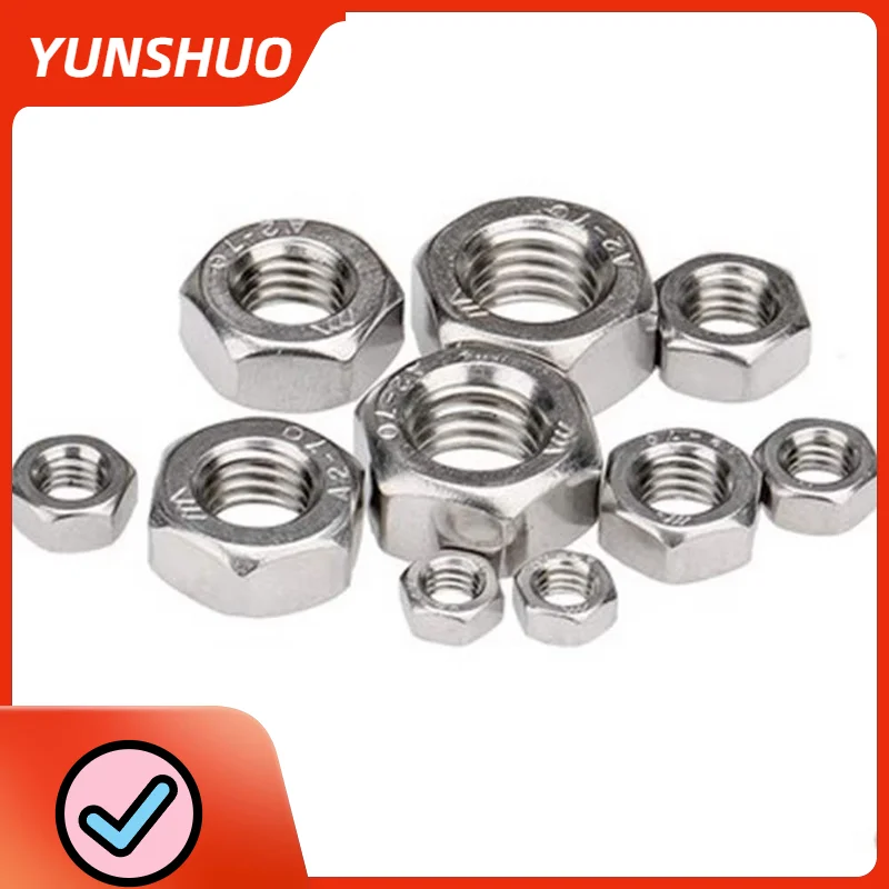 100PCS/lot DIN 934 Hex Nut M2.5 M4 M2 M3 M5 M6 Stainless Steel Hex FULL Nut Hexgon Nuts DIN 934